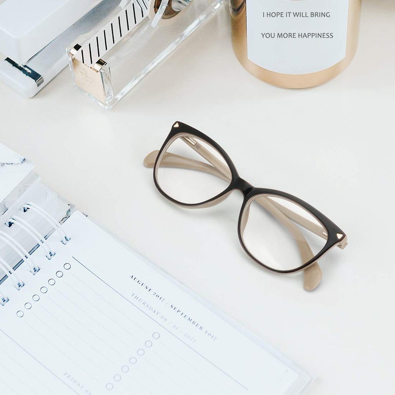 MEETSUN Non Prescription Glasses Frames For Womenï¼ŒRetro Cateye Fake Eyeglasses HD Clear Lens (Dark Brown Frame Clear Lens) - Image 2